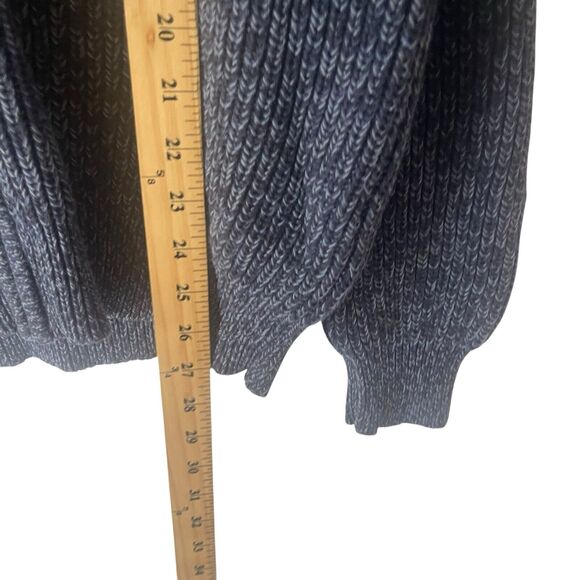 L.L. Bean Men's Size Large Blue Cable Knit Heavy Full Zip Sweater - Picture 8 of 8